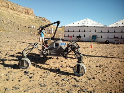 SherpaTT Robot in the camp site.